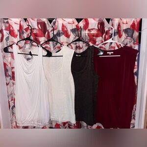 Maurices Women's Tank Tops - White, Cream, Black, Burgundy